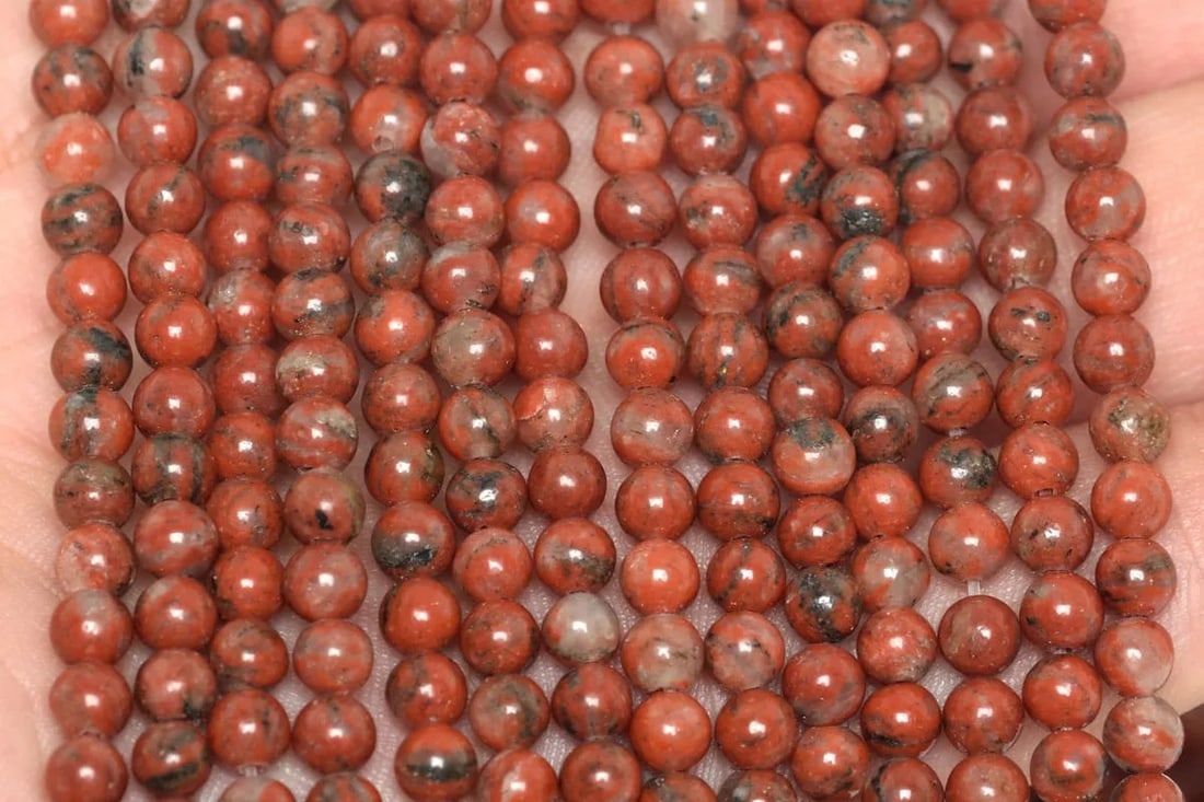 Natural Red Jasper Gemstone 4 mm Round Smooth Plain Beads 10 Strand (1 of 5)