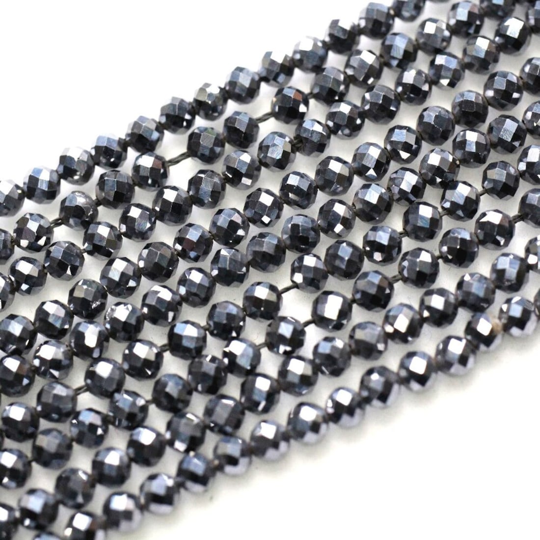 Natural Terahertz Gemstone 2 mm Round Micro Faceted Beads 10 Strand (1 of 8)