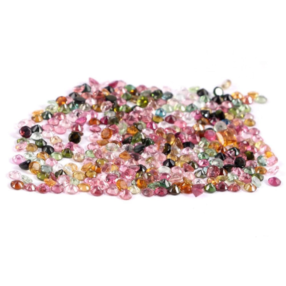 Multi Tourmaline 1.50 MM Round Diamond Cut 500 Pieces (1 of 3)