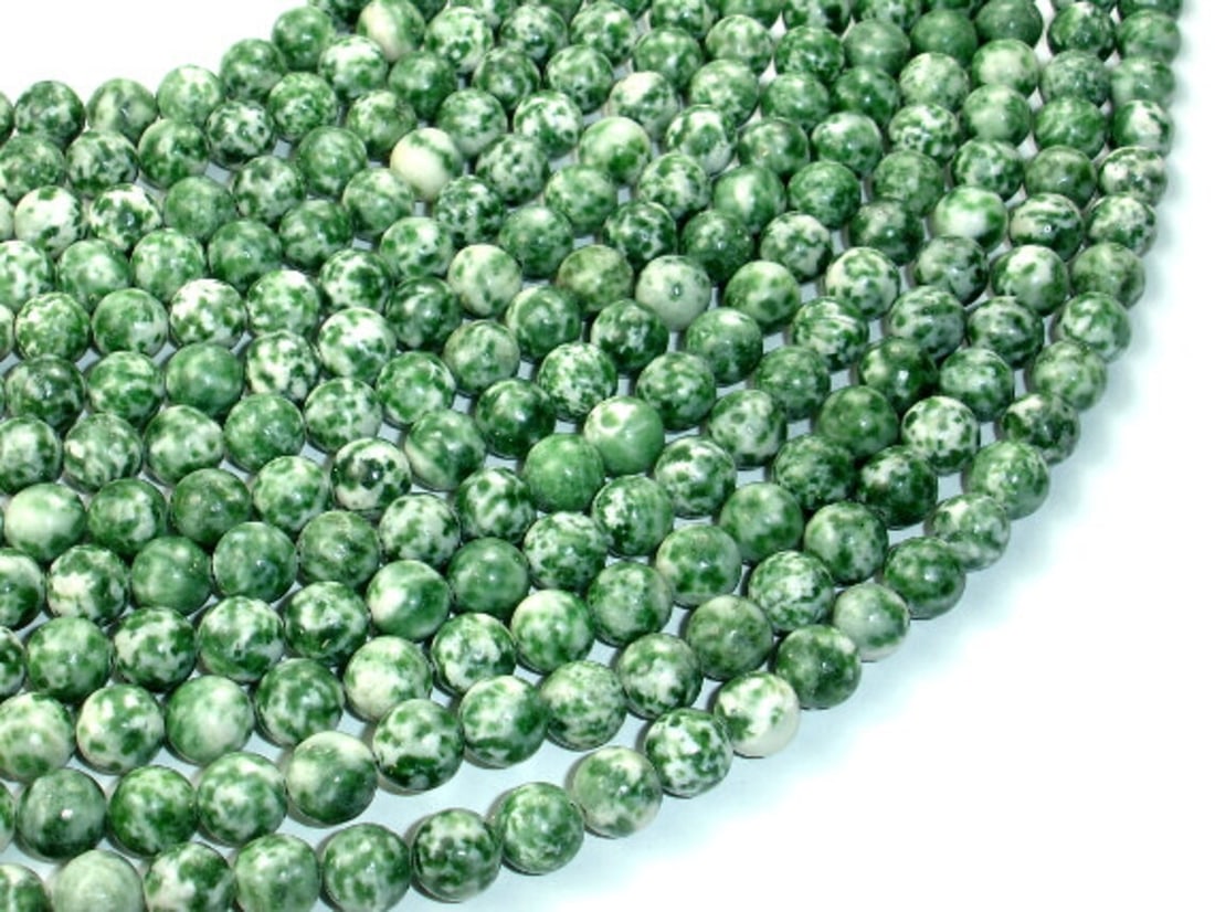 Natural Green Spot Jasper Gemstone 8 mm Round Smooth Plain Beads 10 Strand: Natural Green Spot Jasper Gemstone 8 mm Round Smooth Plain Beads 10 Strand Product Type : Loose Beads Strand Gemstone : Green Spot Jasper Beads Shape : Round Smooth Plain Beads Size : 8 mm Qua