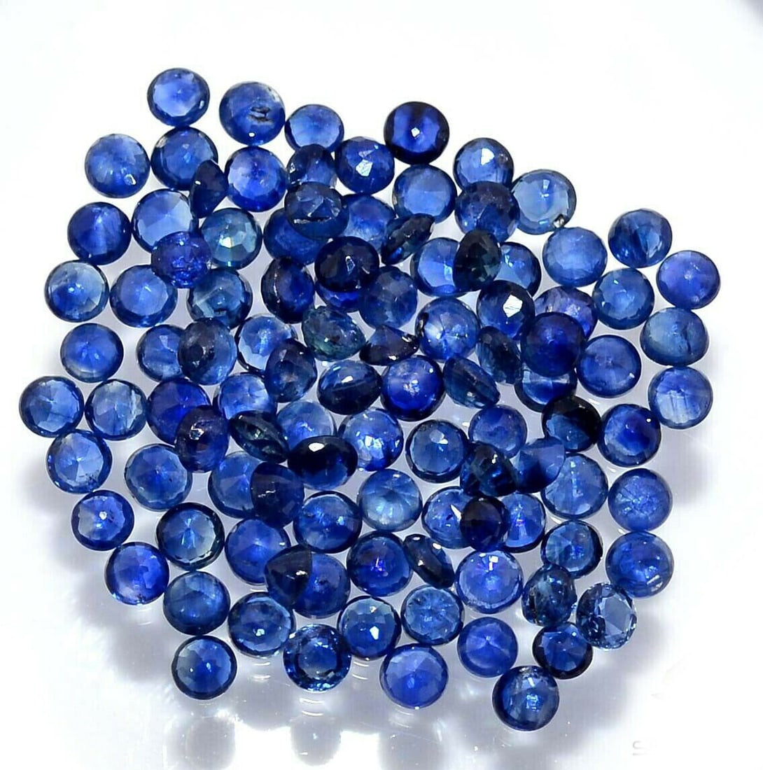 Blue Sapphire 1.75 MM Round Diamond Cut 200 Pieces (1 of 2)