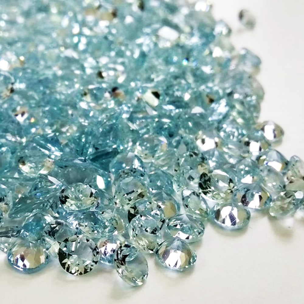 Aquamarine 5 MM Round Faceted Cut 50 Pieces (1 of 2)
