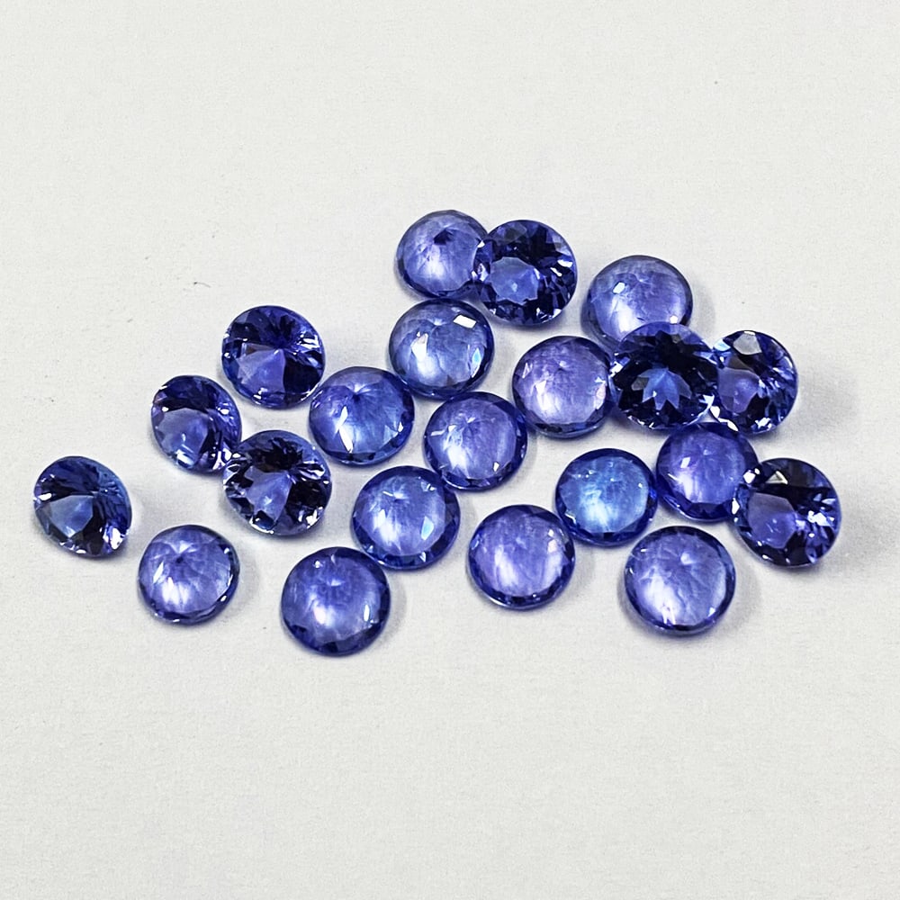 Tanzanite 3 MM Round Faceted Cut 100 Pieces (1 of 2)