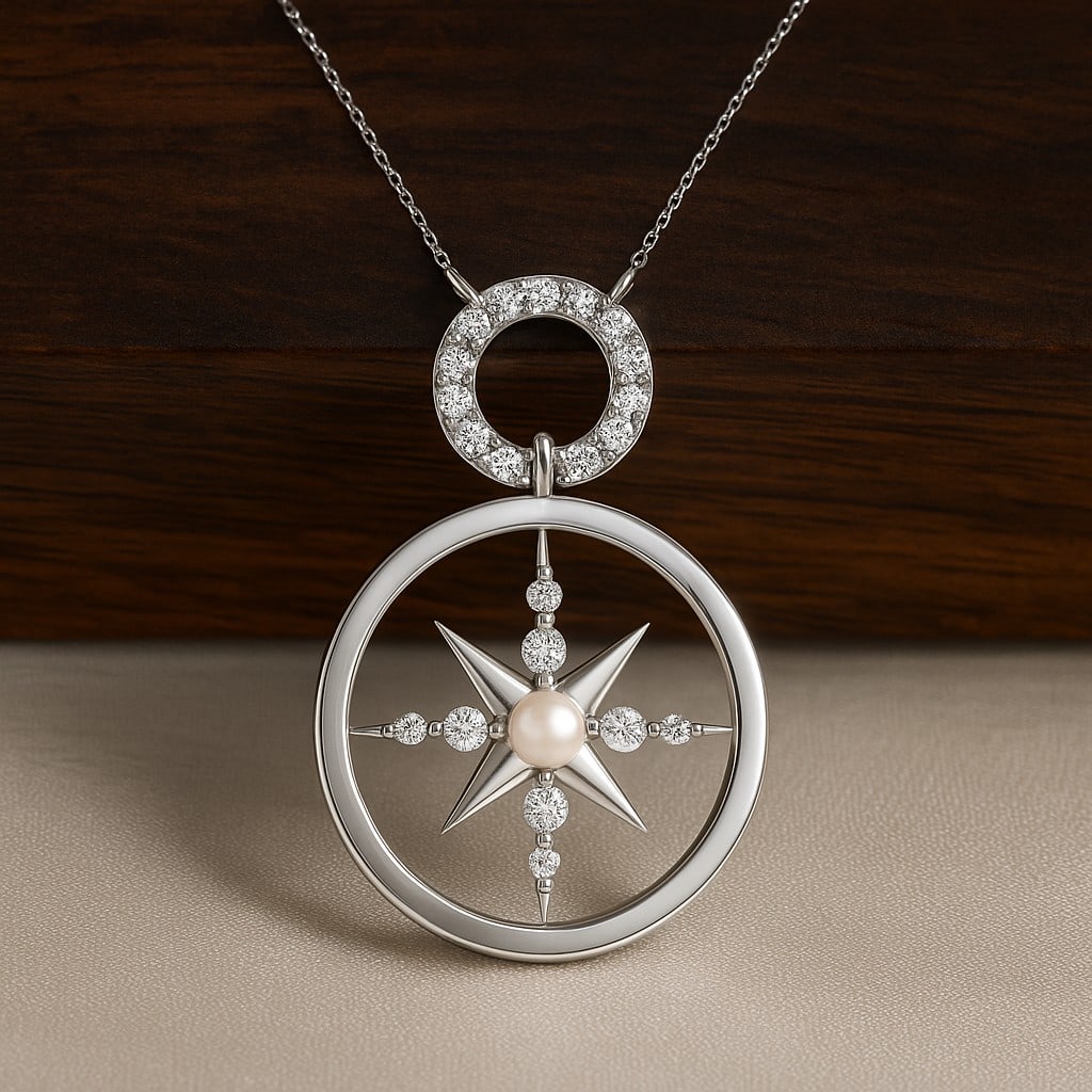 Natural Pearl & Diamond 92.5 Sterling Silver Pendant with Chain: Natural Pearl & Diamond 92.5 Sterling Silver Pendant with Chain Gemstone Shape : Round Gemstone Size : 3 MM Gemstone Quantity : 1 Piece Diamond Type : Lab Grown Diamond Shape : Round Diamond Co