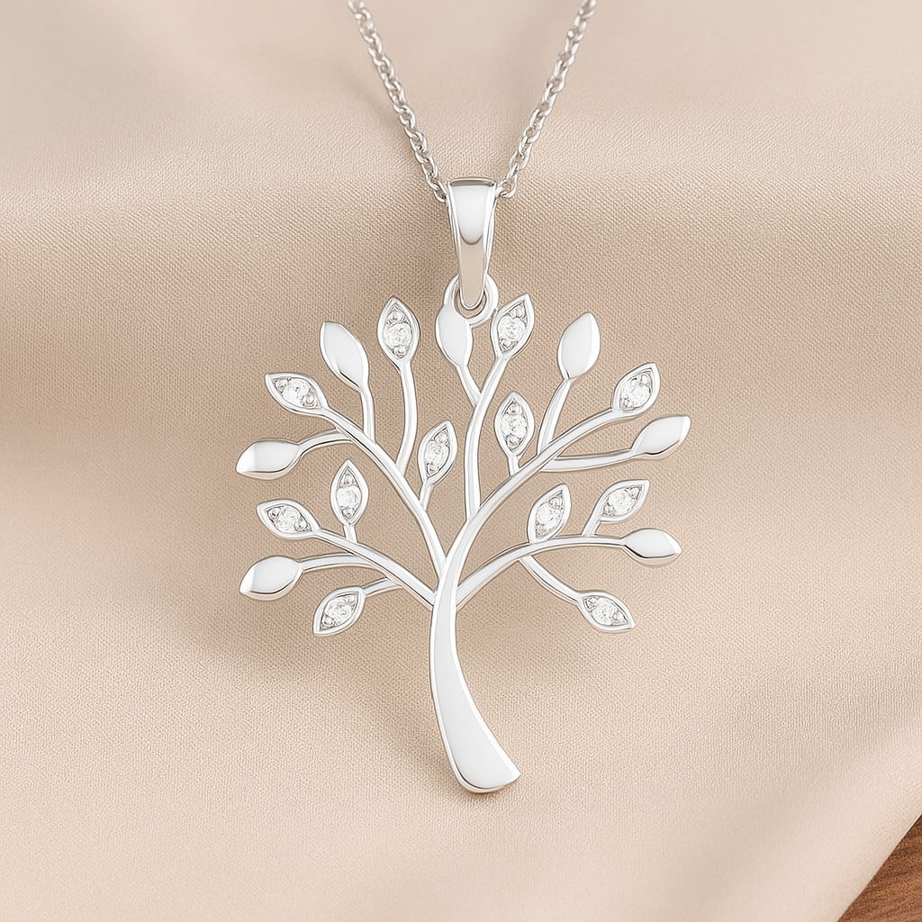 Lab Grown Diamond 92.5 Sterling Silver Pendant with Chain (1 of 7)