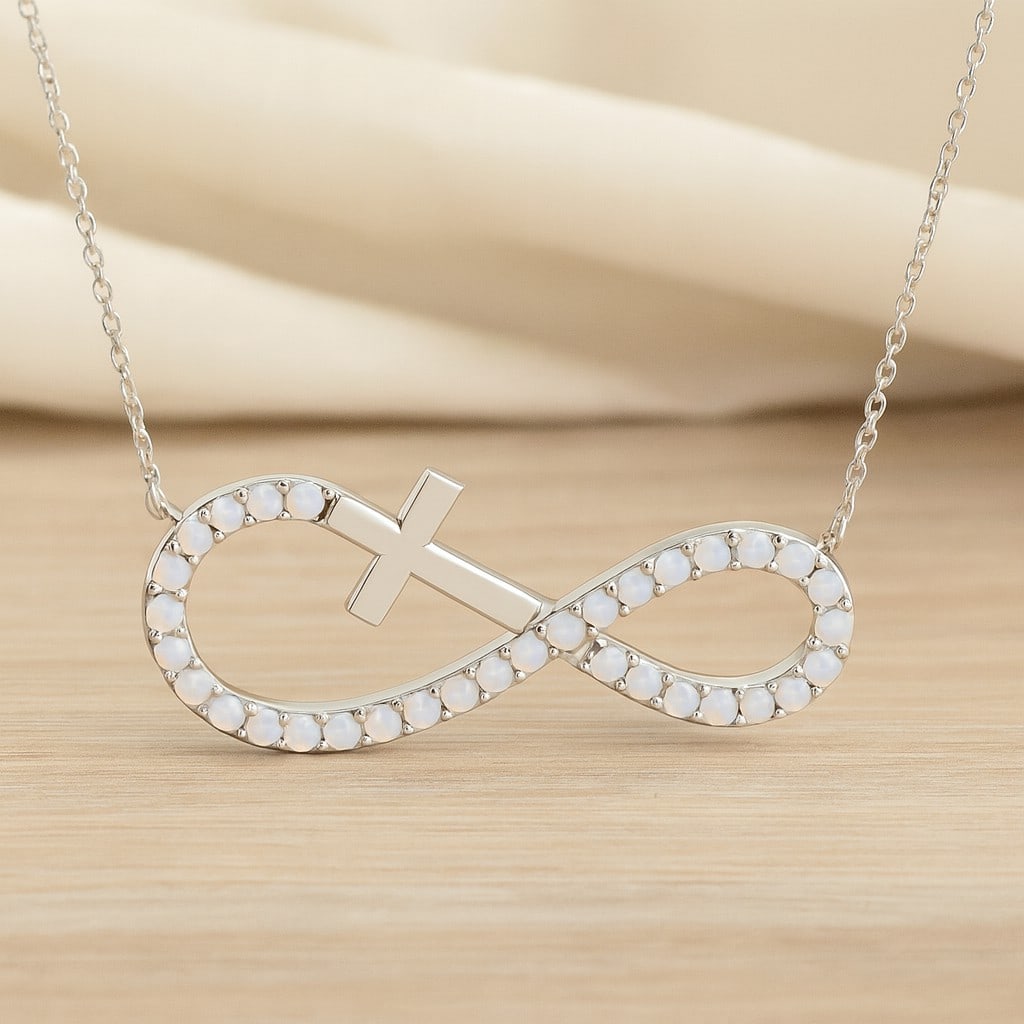 Natural Moonstone Gemstone 92.5 Sterling Silver Necklace: Natural Moonstone Gemstone 92.5 Sterling Silver Necklace Gemstone Shape : Round Gemstone Size : 1.3 MM Gemstone Quantity : 33 Pieces Metal : Silver Metal Purity : 92.5 Sterling Silver Pendant L