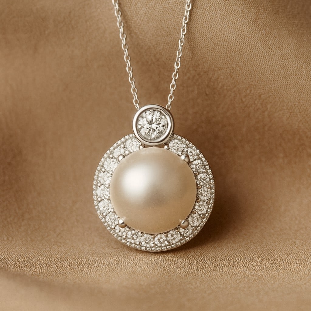 Natural Moonstone & Diamond 92.5 Sterling Silver Pendant with Chain: Natural Moonstone & Diamond 92.5 Sterling Silver Pendant with Chain Gemstone Shape : Round Gemstone Size : 7 MM Gemstone Quantity : 1 Piece Diamond Type : Lab Grown Diamond Shape : Round Diamon