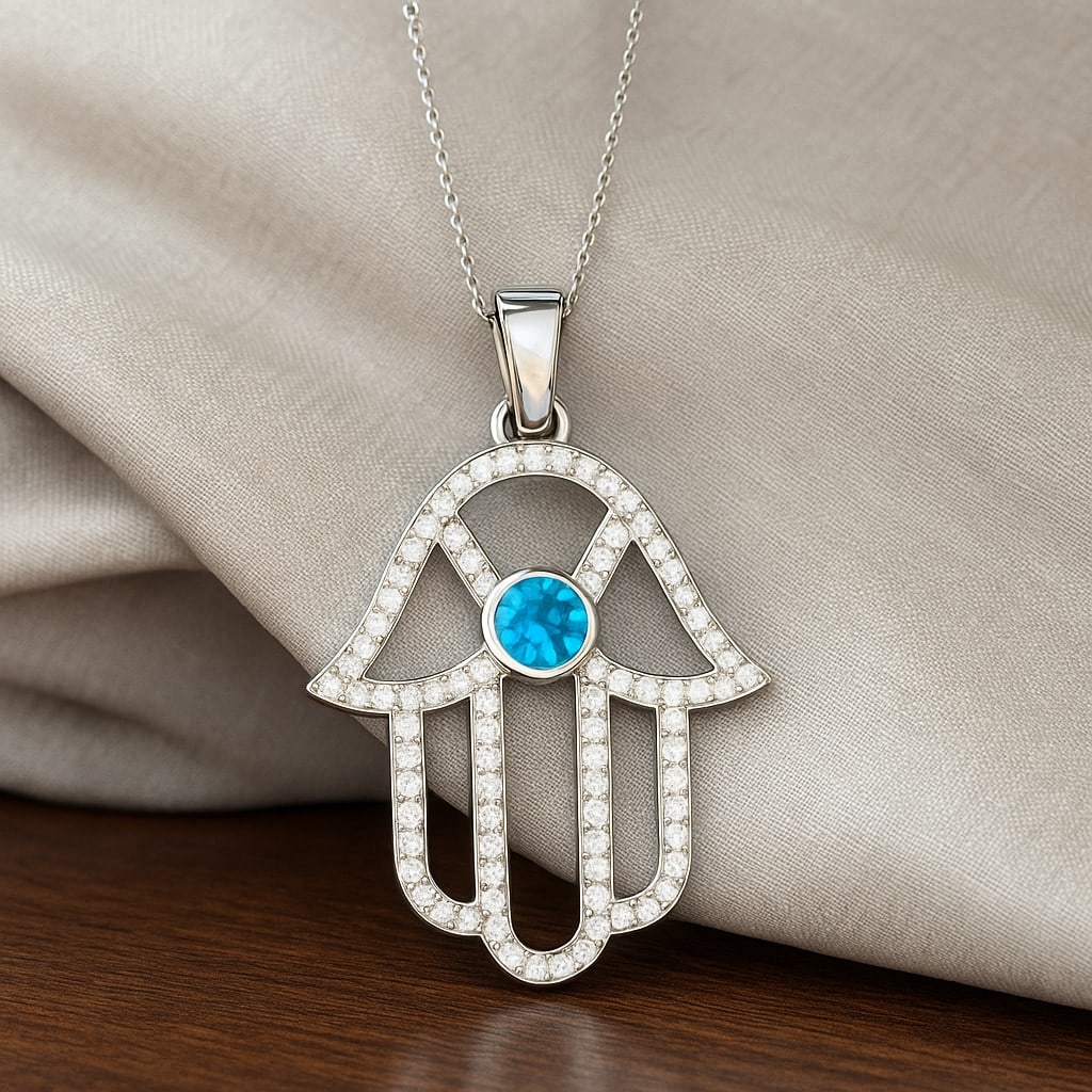 Natural Swiss Blue Topaz & Diamond 92.5 Sterling Silver Pendant with Chain: Natural Swiss Blue Topaz & Diamond 92.5 Sterling Silver Pendant with Chain Gemstone Shape : Round Gemstone Size : 3.5 MM Gemstone Quantity : 1 Piece Diamond Type : Lab Grown Diamond Shape : Round<