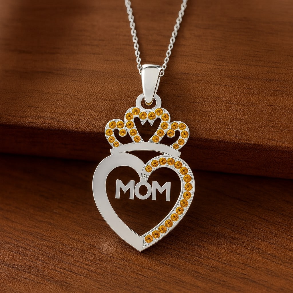 Natural Citrine Gemstone 92.5 Sterling Silver Pendant with Chain: Natural Citrine Gemstone 92.5 Sterling Silver Pendant with Chain Gemstone Shape : Round Gemstone Size : 0.8 - 1 MM Gemstone Quantity : 40 Pieces Metal : Silver Metal Purity : 92.5 Sterling Silver<