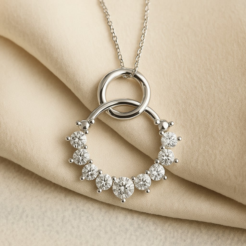 Lab Grown Diamond 92.5 Sterling Silver Pendant with Chain (1 of 7)