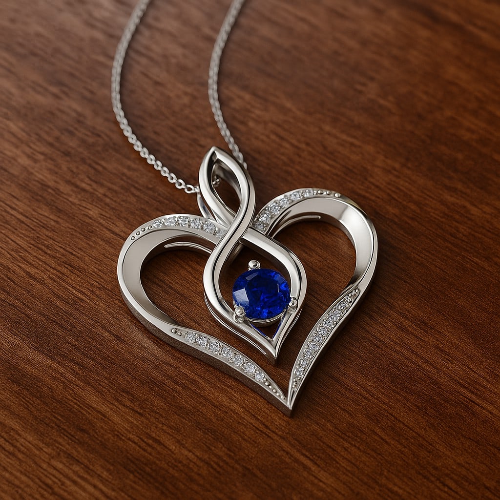 Natural Blue Sapphire & Diamond 92.5 Sterling Silver Pendant with Chain: Natural Blue Sapphire & Diamond 92.5 Sterling Silver Pendant with Chain Gemstone Shape : Round Gemstone Size : 5 MM Gemstone Quantity : 1 Piece Diamond Type : Lab Grown Diamond Shape : Round Di