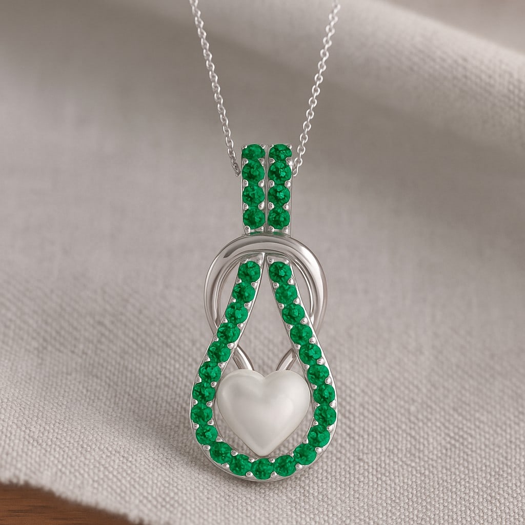 Lab Grown Emerald Gemstone 92.5 Sterling Silver Pendant with Chain: Lab Grown Emerald Gemstone 92.5 Sterling Silver Pendant with Chain Gemstone Shape : Round Gemstone Size : 1.4 MM Gemstone Quantity : 34 Pieces Metal : Silver Metal Purity : 92.5 Sterling Silver