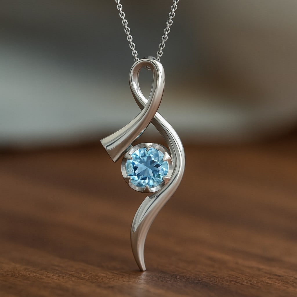 Natural Aquamarine Gemstone 92.5 Sterling Silver Pendant with Chain: Natural Aquamarine Gemstone 92.5 Sterling Silver Pendant with Chain Gemstone Shape : Round Gemstone Size : 6.00 MM Gemstone Quantity : 1 Piece Metal : Silver Metal Purity : 92.5 Sterling Silver