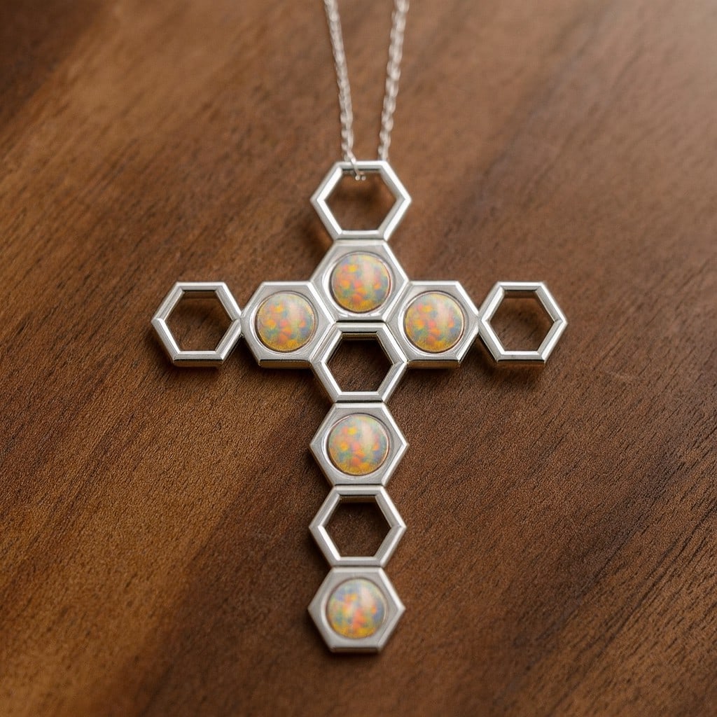 Natural Opal Gemstone 92.5 Sterling Silver Pendant with Chain: Natural Opal Gemstone 92.5 Sterling Silver Pendant with Chain Gemstone Shape : Round Gemstone Size : 3 MM Gemstone Quantity : 5 Pieces Metal : Silver Metal Purity : 92.5 Sterling Silver Pendant