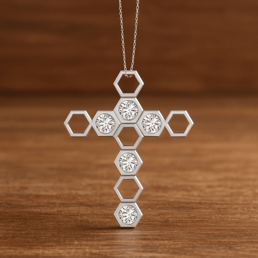 Lab Grown Diamond 92.5 Sterling Silver Pendant with Chain: Lab Grown Diamond 92.5 Sterling Silver Pendant with Chain Gemstone Shape : Round Gemstone Size : 3 MM Gemstone Quantity : 5 Pieces Diamond Type : Lab Grown Diamond Shape : Round Diamond Color :