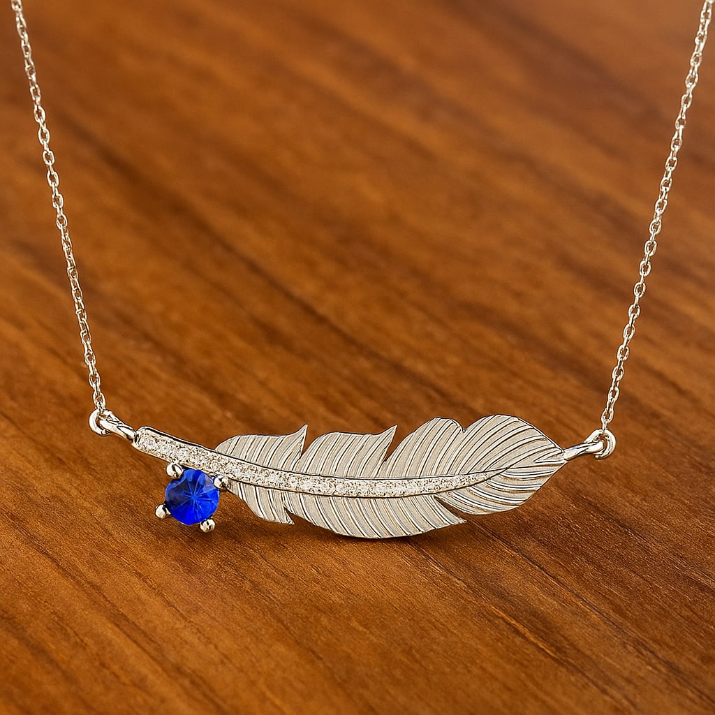 Natural Tanzanite & Diamond 92.5 Sterling Silver Necklace: Natural Tanzanite & Diamond 92.5 Sterling Silver Necklace Gemstone Shape : Round Gemstone Size : 3 MM Gemstone Quantity : 1 Piece Diamond Type : Lab Grown Diamond Shape : Round Diamond Color :