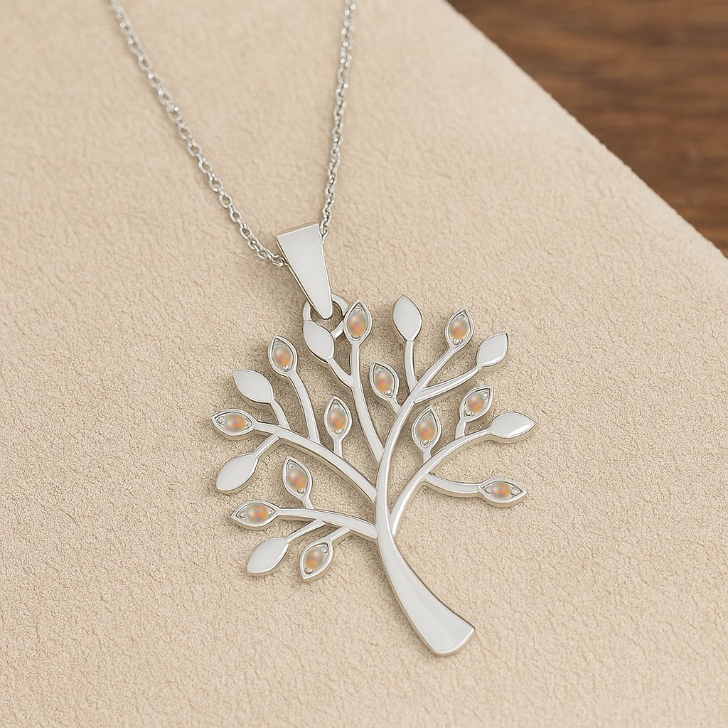 Natural Opal Gemstone 92.5 Sterling Silver Pendant with Chain: Natural Opal Gemstone 92.5 Sterling Silver Pendant with Chain Gemstone Shape : Round Gemstone Size : 1.2 MM Gemstone Quantity : 12 Pieces Metal : Silver Metal Purity : 92.5 Sterling Silver Pend