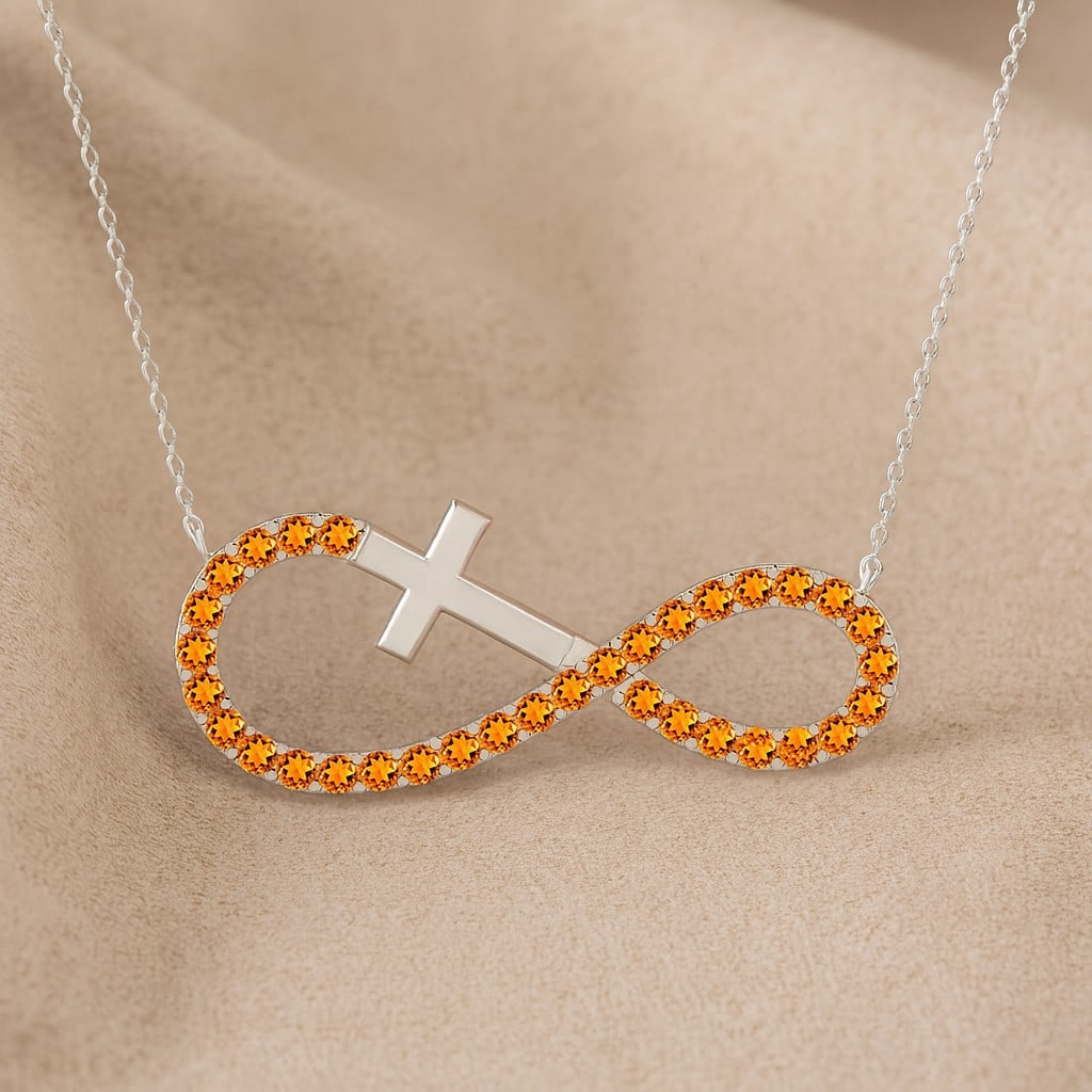 Natural Citrine Gemstone 92.5 Sterling Silver Necklace: Natural Citrine Gemstone 92.5 Sterling Silver Necklace Gemstone Shape : Round Gemstone Size : 1.3 MM Gemstone Quantity : 33 Pieces Metal : Silver Metal Purity : 92.5 Sterling Silver Pendant Len