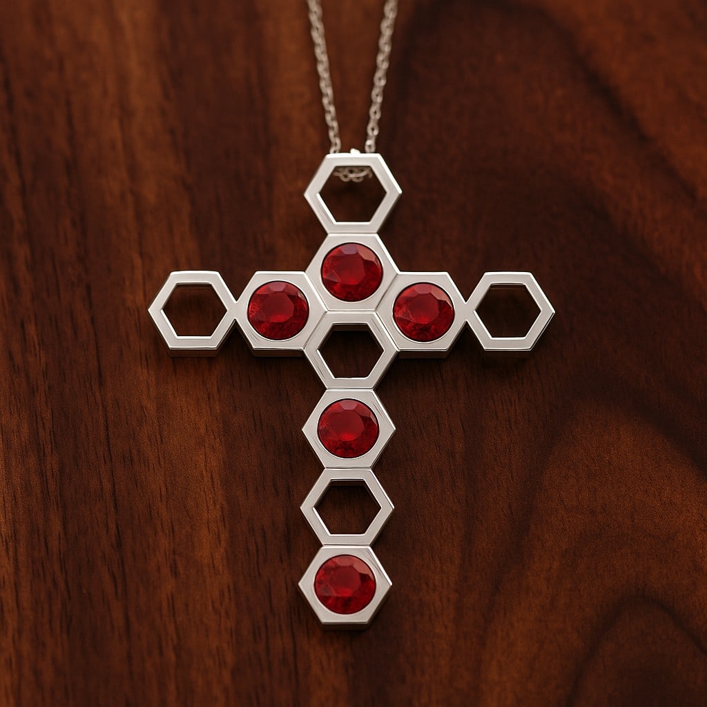 Natural Ruby Gemstone 92.5 Sterling Silver Pendant with Chain: Natural Ruby Gemstone 92.5 Sterling Silver Pendant with Chain Gemstone Shape : Round Gemstone Size : 3 MM Gemstone Quantity : 5 Pieces Metal : Silver Metal Purity : 92.5 Sterling Silver Pendant