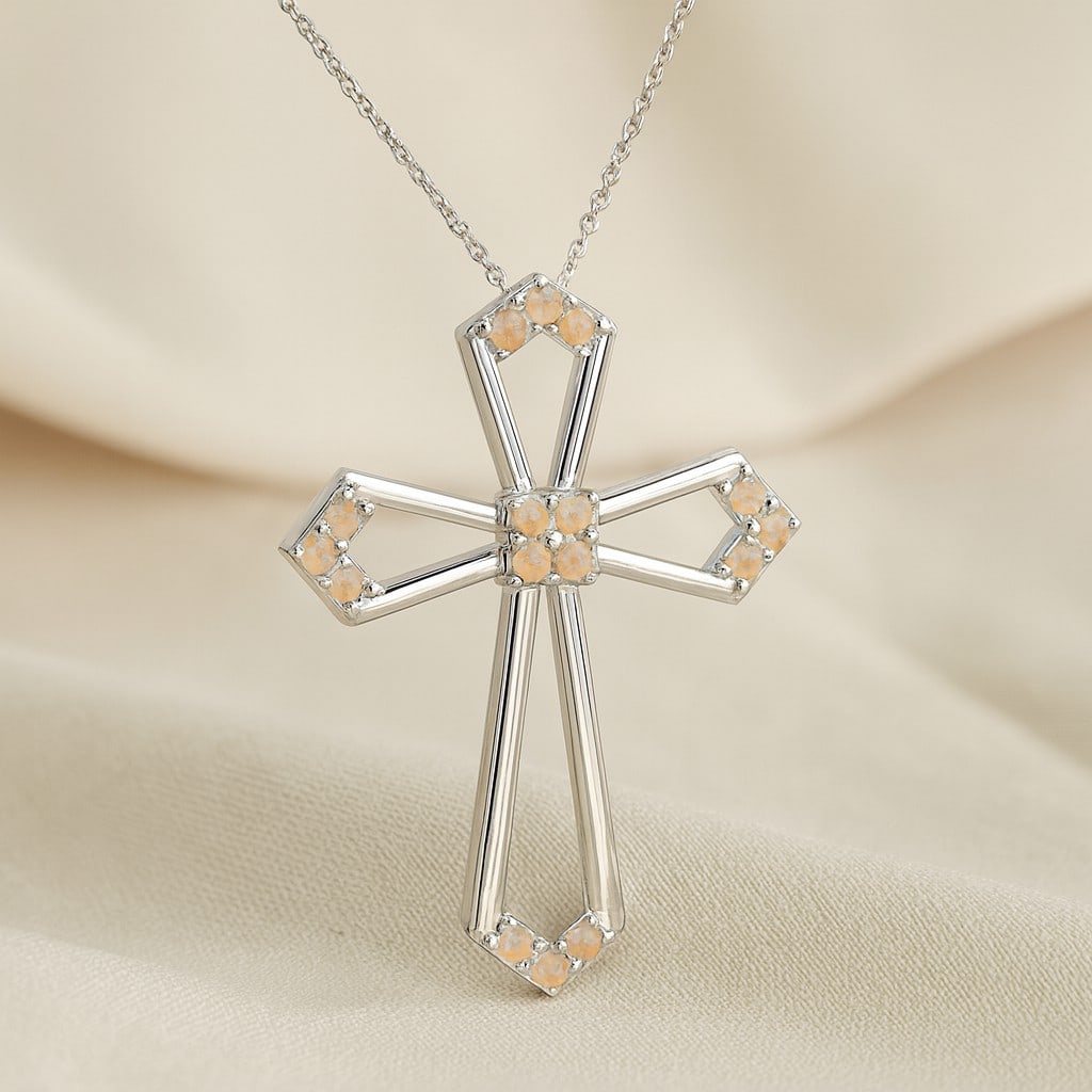 Natural Opal Gemstone 92.5 Sterling Silver Pendant with Chain (1 of 7)