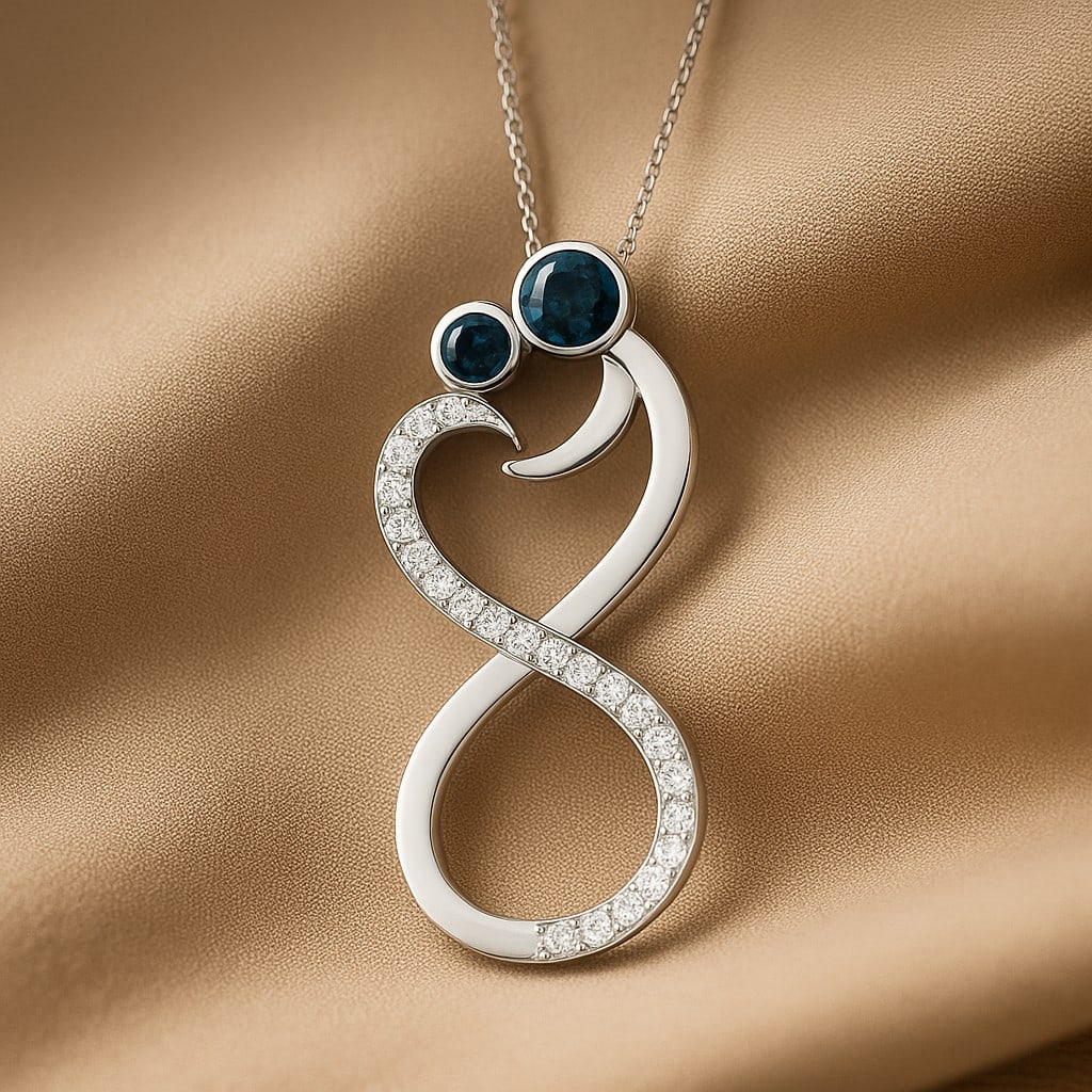 Natural London Blue Topaz & Diamond 92.5 Sterling Silver Pendant with Chain: Natural London Blue Topaz & Diamond 92.5 Sterling Silver Pendant with Chain Gemstone Shape : Round Gemstone Size : 3.2 MM, 2.8 MM Gemstone Quantity : 2 Pieces Diamond Type : Lab Grown Diamond Shape :