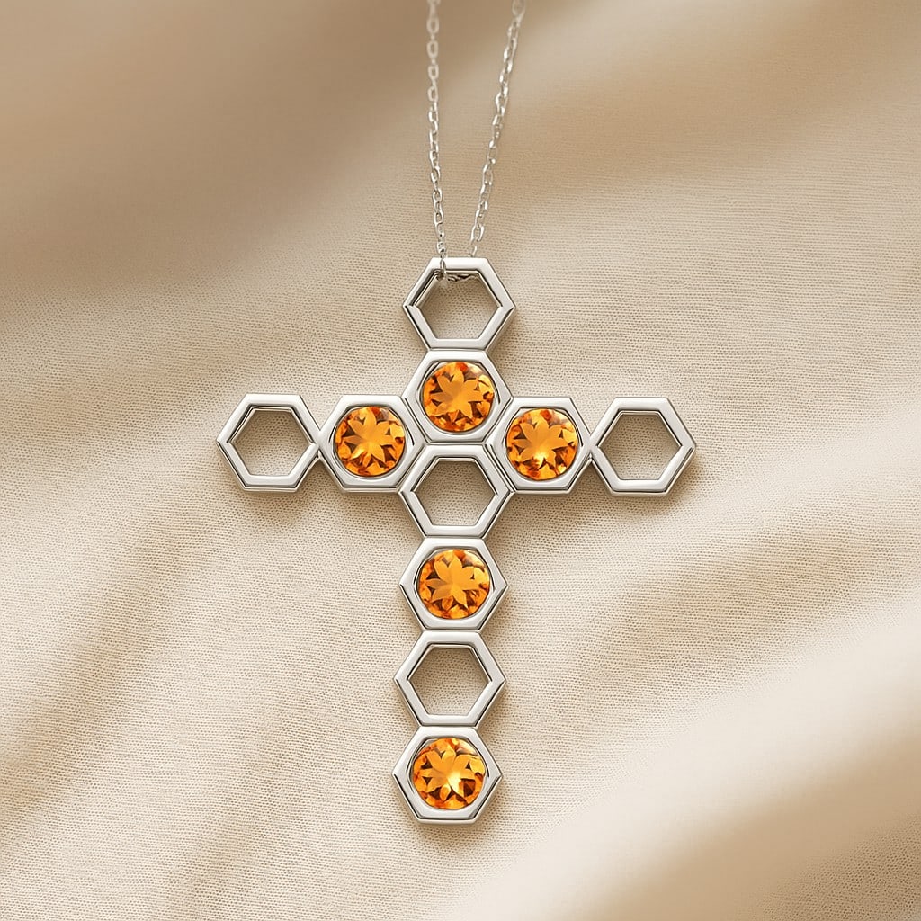 Natural Citrine Gemstone 92.5 Sterling Silver Pendant with Chain: Natural Citrine Gemstone 92.5 Sterling Silver Pendant with Chain Gemstone Shape : Round Gemstone Size : 3 MM Gemstone Quantity : 5 Pieces Metal : Silver Metal Purity : 92.5 Sterling Silver Pend