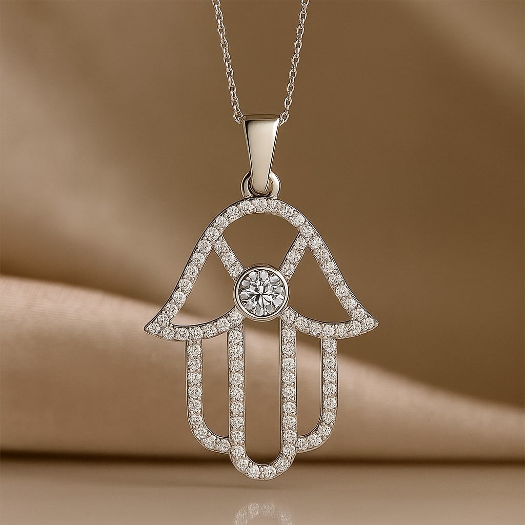 Lab Grown Diamond 92.5 Sterling Silver Pendant with Chain (1 of 7)