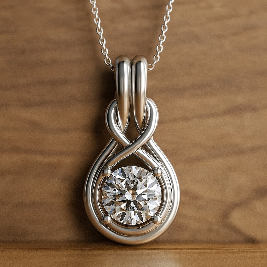 Lab Grown Diamond 92.5 Sterling Silver Pendant with Chain: Lab Grown Diamond 92.5 Sterling Silver Pendant with Chain Gemstone Shape : Round Gemstone Size : 7 MM Gemstone Quantity : 1 Piece Diamond Type : Lab Grown Diamond Shape : Round Diamond Color :