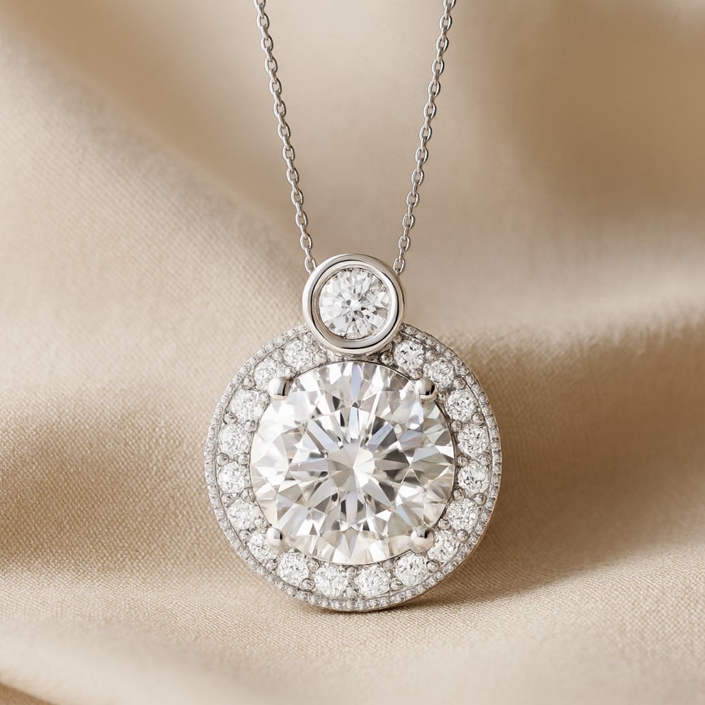 Lab Grown Diamond 92.5 Sterling Silver Pendant with Chain (1 of 7)