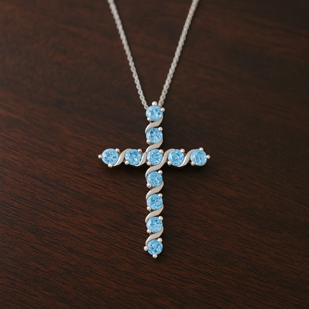 Natural Aquamarine Gemstone 92.5 Sterling Silver Pendant with Chain: Natural Aquamarine Gemstone 92.5 Sterling Silver Pendant with Chain Gemstone Shape : Round Gemstone Size : 2.6 MM Gemstone Quantity : 11 Pieces Metal : Silver Metal Purity : 92.5 Sterling Silver