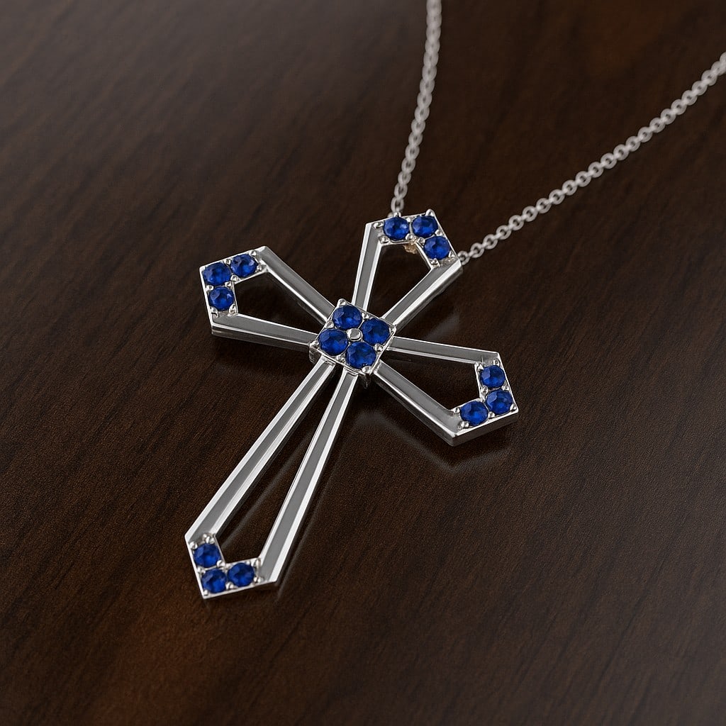 Natural Blue Sapphire Gemstone 92.5 Sterling Silver Pendant with Chain: Natural Blue Sapphire Gemstone 92.5 Sterling Silver Pendant with Chain Gemstone Shape : Round Gemstone Size : 1.1 MM, 1 MM Gemstone Quantity : 4 Pieces, 12 Pieces Metal : Silver Metal Purity : 92.5 St