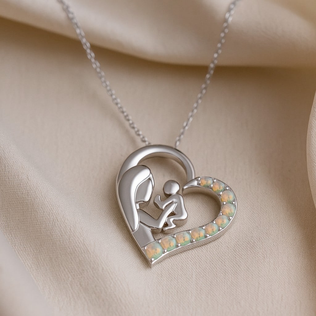 Natural Opal Gemstone 92.5 Sterling Silver Pendant with Chain (1 of 7)