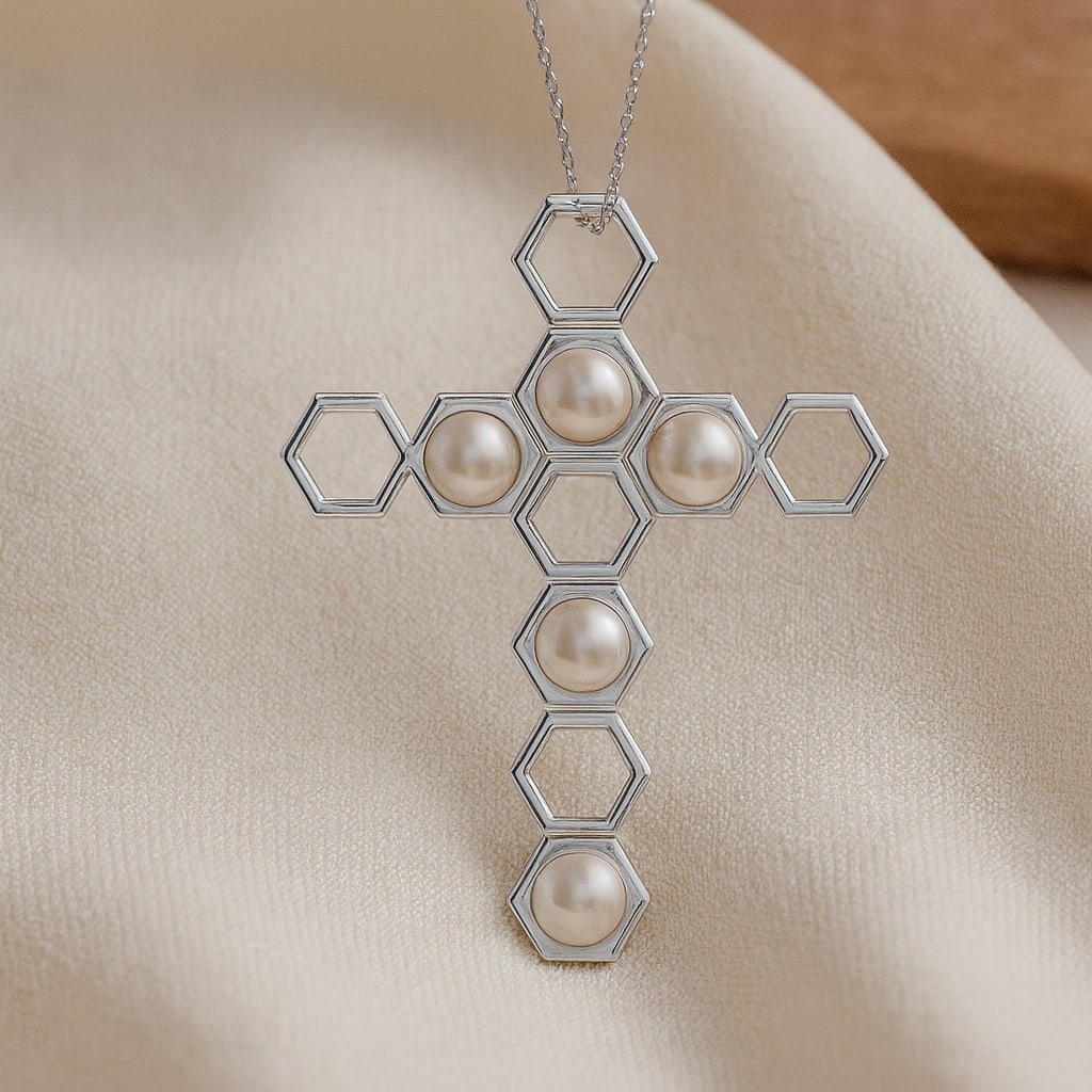 Natural Pearl Gemstone 92.5 Sterling Silver Pendant with Chain: Natural Pearl Gemstone 92.5 Sterling Silver Pendant with Chain Gemstone Shape : Round Gemstone Size : 3 MM Gemstone Quantity : 5 Pieces Metal : Silver Metal Purity : 92.5 Sterling Silver Pendan