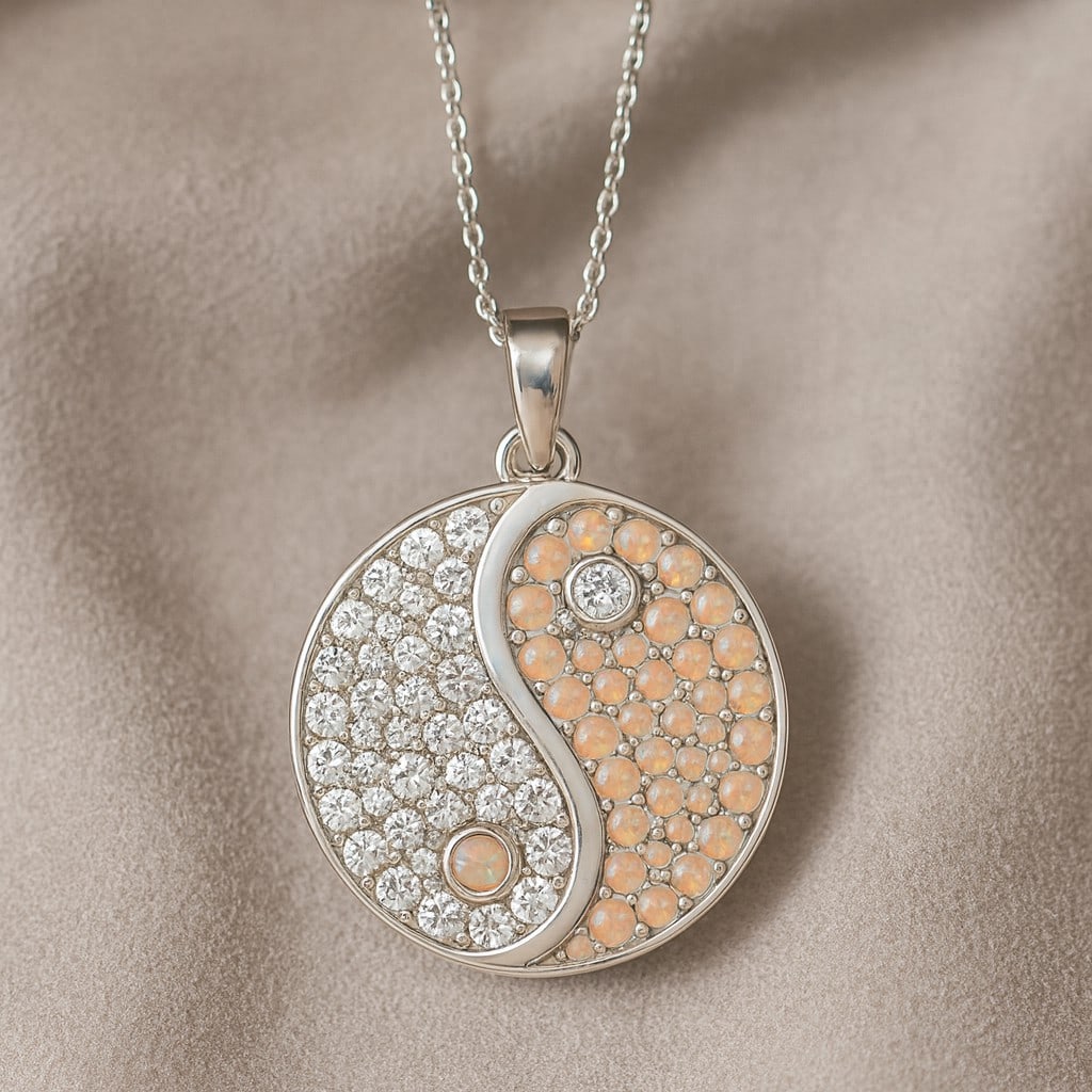 Natural Opal & Diamond 92.5 Sterling Silver Pendant with Chain: Natural Opal & Diamond 92.5 Sterling Silver Pendant with Chain Gemstone Shape : Round Gemstone Size : 1 - 2 MM Gemstone Quantity : 39 Pieces Diamond Type : Lab Grown Diamond Shape : Round Diamo