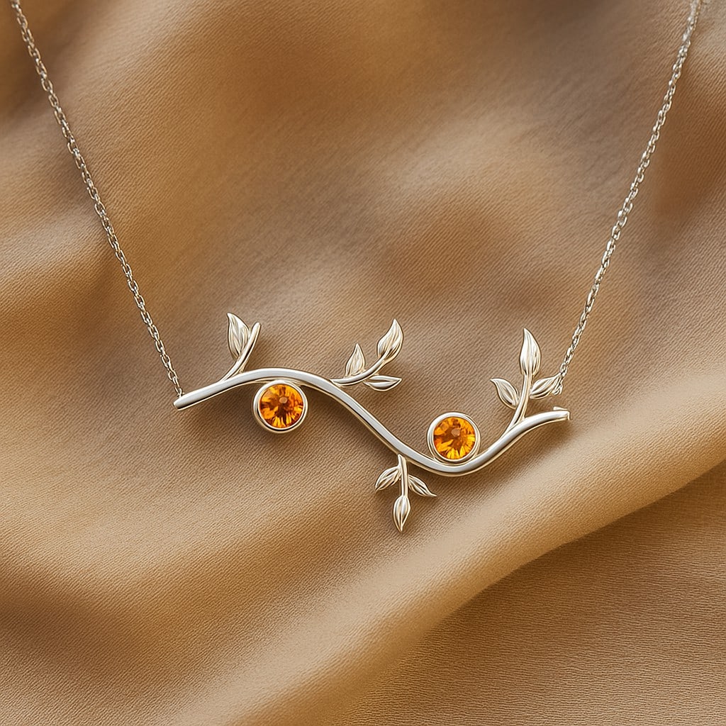 Natural Citrine Gemstone 92.5 Sterling Silver Necklace: Natural Citrine Gemstone 92.5 Sterling Silver Necklace Gemstone Shape : Round Gemstone Size : 4 MM Gemstone Quantity : 2 Pieces Metal : Silver Metal Purity : 92.5 Sterling Silver Pendant Length