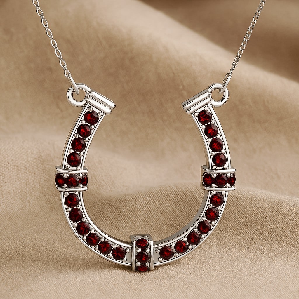 Natural Garnet Gemstone 92.5 Sterling Silver Necklace: Natural Garnet Gemstone 92.5 Sterling Silver Necklace Gemstone Shape : Round Gemstone Size : 1.5 MM Gemstone Quantity : 1 Piece Metal : Silver Metal Purity : 92.5 Sterling Silver Pendant Length