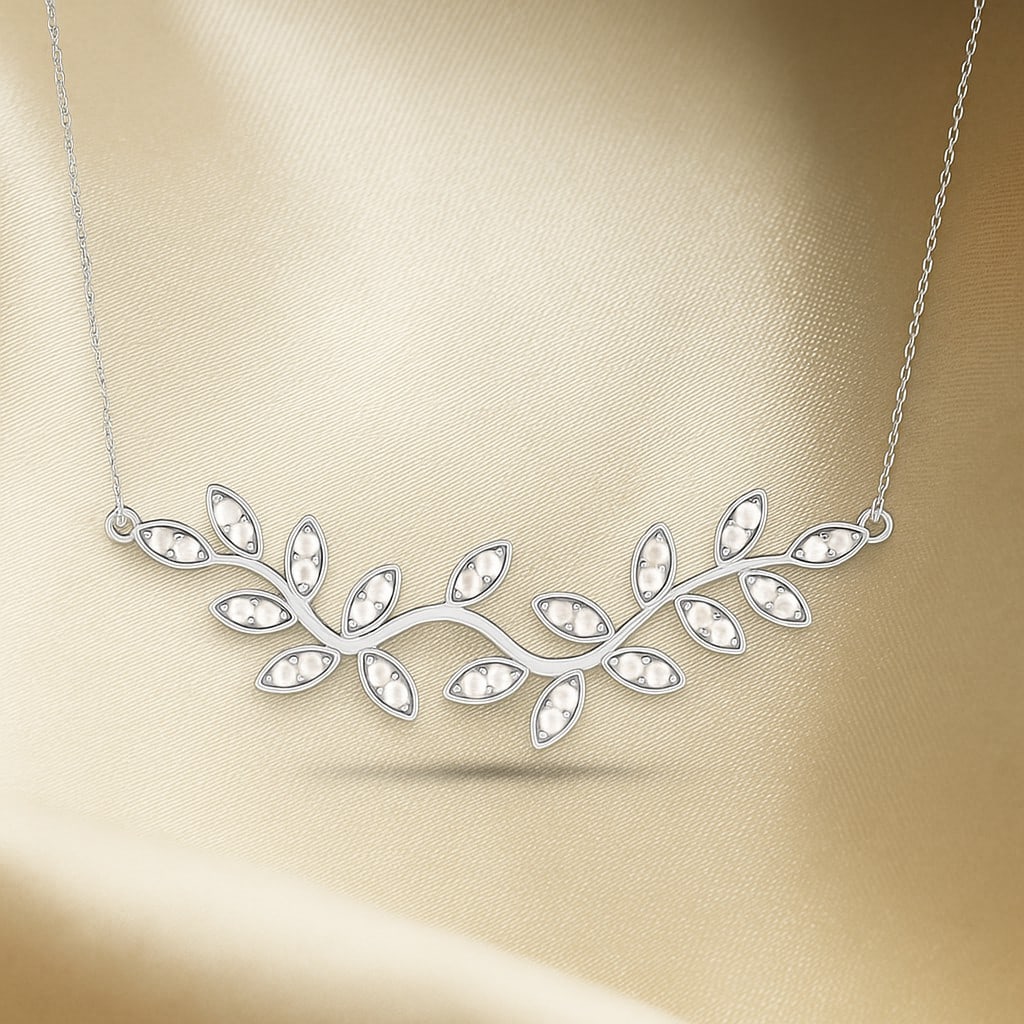 Natural Pearl Gemstone 92.5 Sterling Silver Necklace: Natural Pearl Gemstone 92.5 Sterling Silver Necklace Gemstone Shape : Round Gemstone Size : 1.4 MM Gemstone Quantity : 34 Pieces Metal : Silver Metal Purity : 92.5 Sterling Silver Pendant Lengt