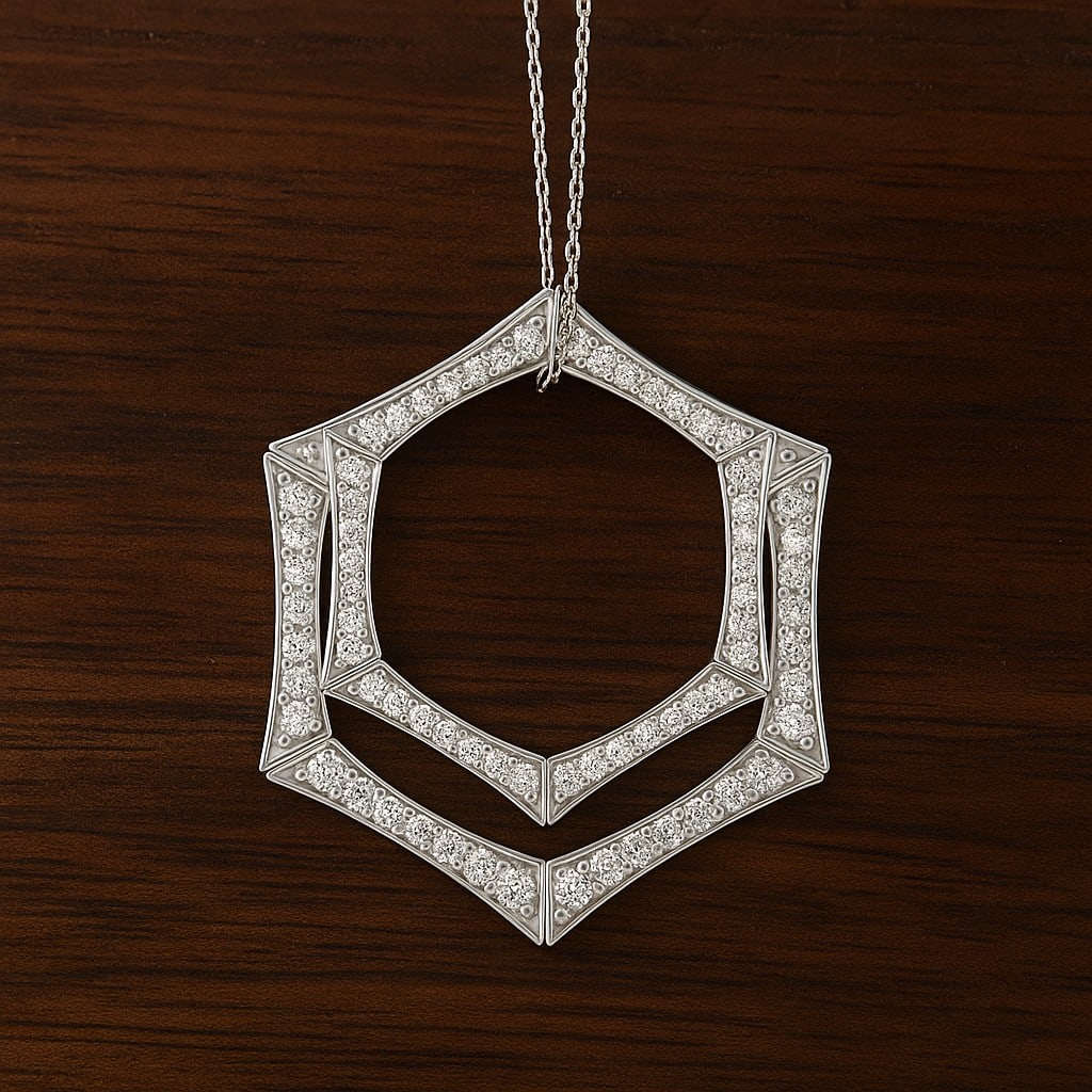 Lab Grown Diamond 92.5 Sterling Silver Pendant with Chain: Lab Grown Diamond 92.5 Sterling Silver Pendant with Chain Gemstone Shape : Round Gemstone Size : 1.4 MM Gemstone Quantity : 84 Pieces Diamond Type : Lab Grown Diamond Shape : Round Diamond Colo