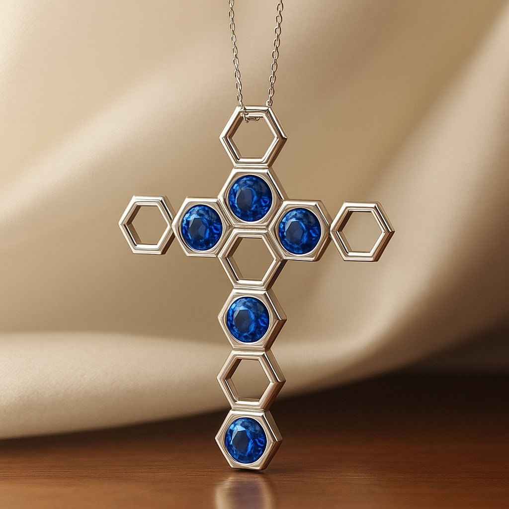 Natural Blue Sapphire Gemstone 92.5 Sterling Silver Pendant with Chain: Natural Blue Sapphire Gemstone 92.5 Sterling Silver Pendant with Chain Gemstone Shape : Round Gemstone Size : 3 MM Gemstone Quantity : 5 Pieces Metal : Silver Metal Purity : 92.5 Sterling Silver