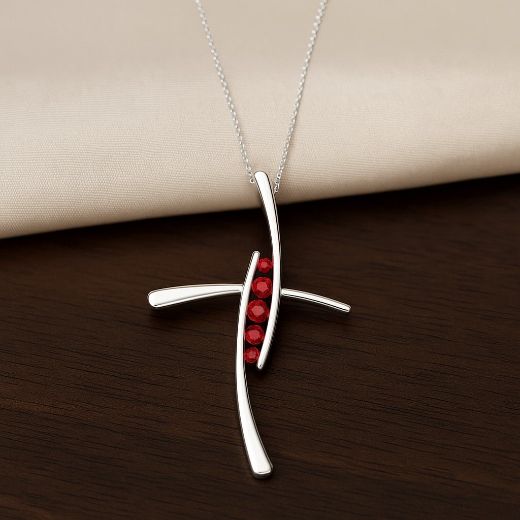 Natural Ruby Gemstone 92.5 Sterling Silver Pendant with Chain: Natural Ruby Gemstone 92.5 Sterling Silver Pendant with Chain Gemstone Shape : Round Gemstone Size : 2.7 MM, 2.4 MM, 1.8 MM Gemstone Quantity : 5 Pieces Metal : Silver Metal Purity : 92.5 Sterling Sil