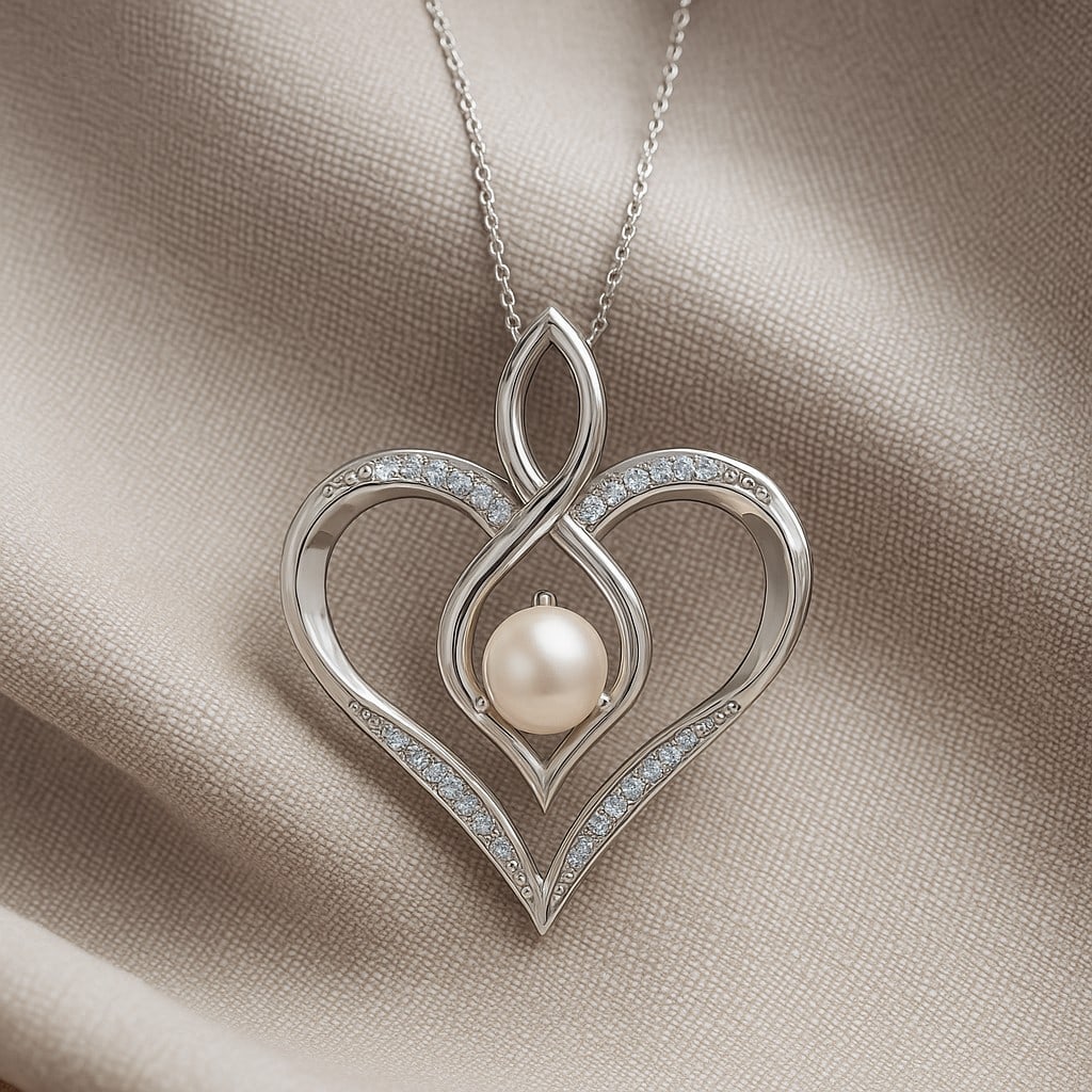 Natural Pearl & Diamond 92.5 Sterling Silver Pendant with Chain: Natural Pearl & Diamond 92.5 Sterling Silver Pendant with Chain Gemstone Shape : Round Gemstone Size : 5 MM Gemstone Quantity : 1 Piece Diamond Type : Lab Grown Diamond Shape : Round Diamond Co