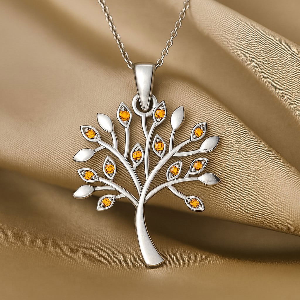 Natural Citrine Gemstone 92.5 Sterling Silver Pendant with Chain: Natural Citrine Gemstone 92.5 Sterling Silver Pendant with Chain Gemstone Shape : Round Gemstone Size : 1.2 MM Gemstone Quantity : 12 Pieces Metal : Silver Metal Purity : 92.5 Sterling Silver P