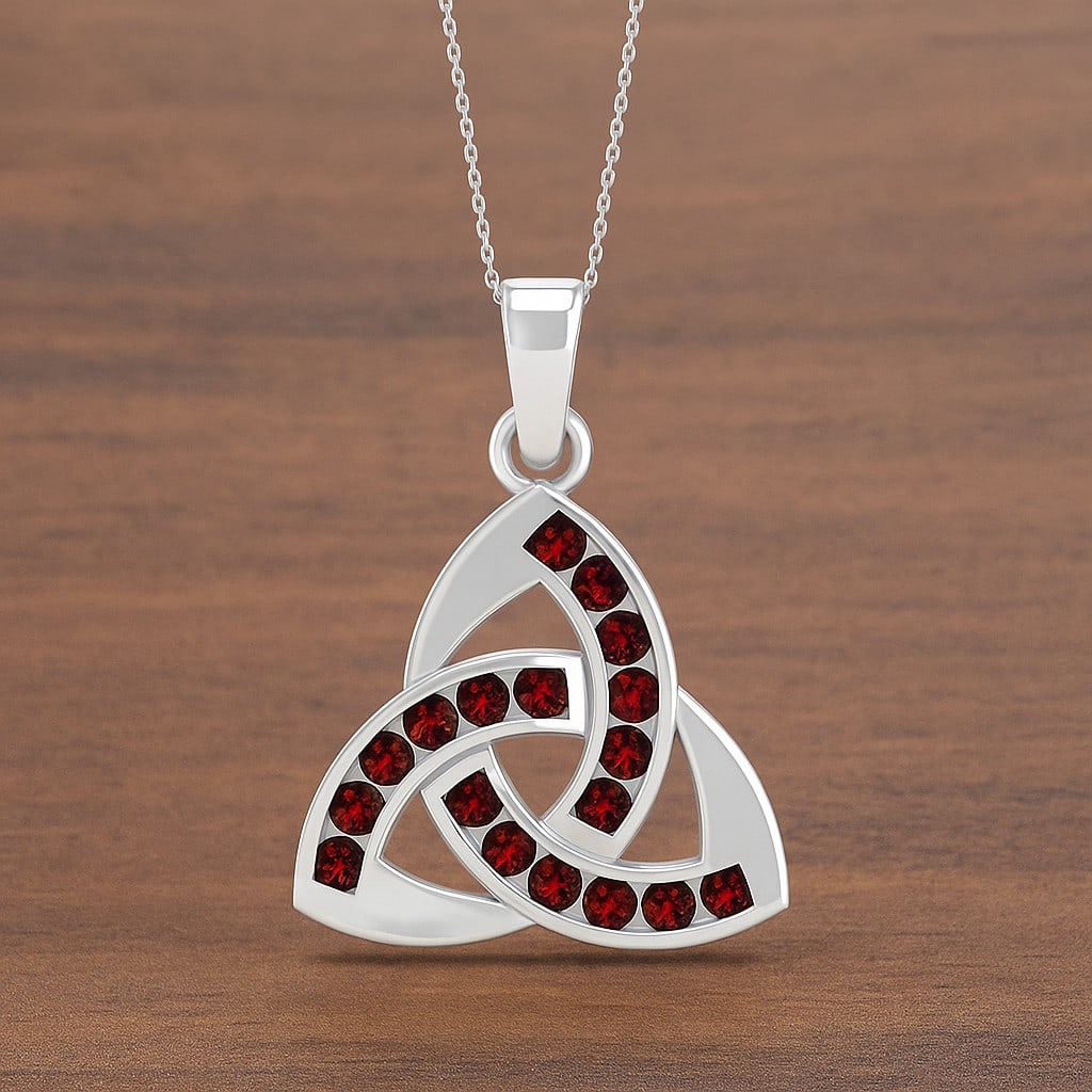 Natural Garnet Gemstone 92.5 Sterling Silver Pendant with Chain: Natural Garnet Gemstone 92.5 Sterling Silver Pendant with Chain Gemstone Shape : Round Gemstone Size : 1.8 MM Gemstone Quantity : 18 Pieces Metal : Silver Metal Purity : 92.5 Sterling Silver Pe