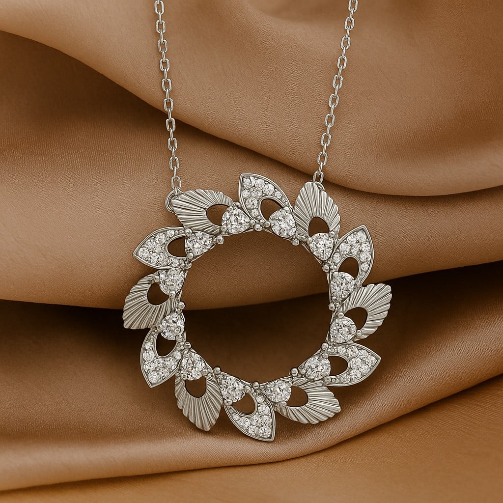 Lab Grown Diamond 92.5 Sterling Silver Pendant with Chain: Lab Grown Diamond 92.5 Sterling Silver Pendant with Chain Gemstone Shape : Pear Gemstone Size : 3x2 MM Gemstone Quantity : 12 Pieces Diamond Type : Lab Grown Diamond Shape : Round Diamond Color