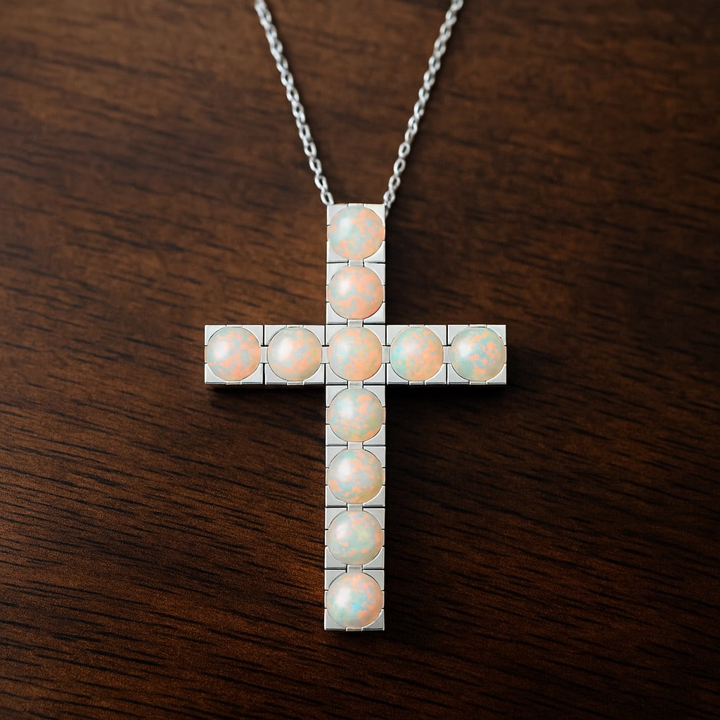 Natural Opal Gemstone 92.5 Sterling Silver Pendant with Chain: Natural Opal Gemstone 92.5 Sterling Silver Pendant with Chain Gemstone Shape : Round Gemstone Size : 3 MM Gemstone Quantity : 11 Pieces Metal : Silver Metal Purity : 92.5 Sterling Silver Pendan