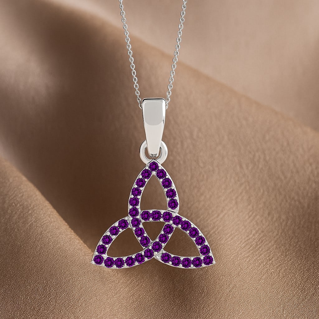 Natural Amethyst Gemstone 92.5 Sterling Silver Pendant with Chain: Natural Amethyst Gemstone 92.5 Sterling Silver Pendant with Chain Gemstone Shape : Round Gemstone Size : 1.1 MM Gemstone Quantity : 40 Pieces Metal : Silver Metal Purity : 92.5 Sterling Silver