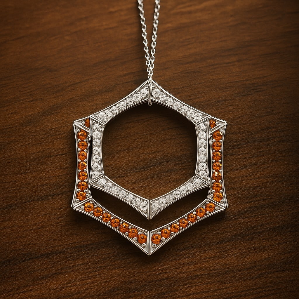 Natural Citrine & Diamond 92.5 Sterling Silver Pendant with Chain: Natural Citrine & Diamond 92.5 Sterling Silver Pendant with Chain Gemstone Shape : Round Gemstone Size : 1.4 MM Gemstone Quantity : 84 Pieces Diamond Type : Lab Grown Diamond Shape : Round Diam