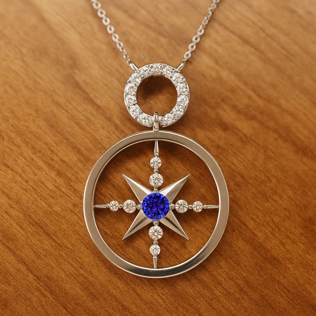 Natural Tanzanite & Diamond 92.5 Sterling Silver Pendant with Chain: Natural Tanzanite & Diamond 92.5 Sterling Silver Pendant with Chain Gemstone Shape : Round Gemstone Size : 3 MM Gemstone Quantity : 1 Piece Diamond Type : Lab Grown Diamond Shape : Round Diamon