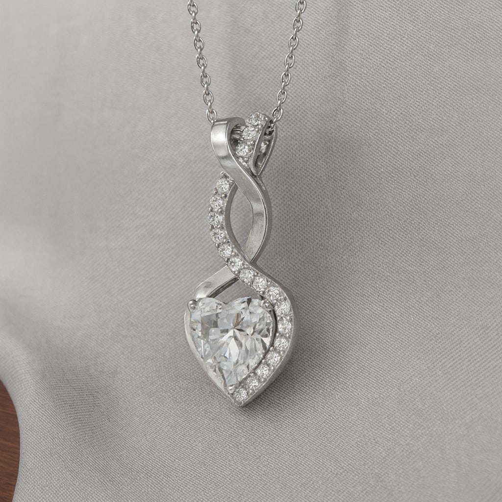 Lab Grown Diamond 92.5 Sterling Silver Pendant with Chain (1 of 7)
