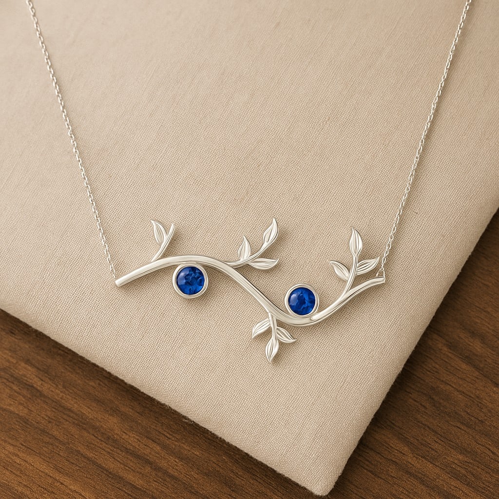 Natural Blue Sapphire Gemstone 92.5 Sterling Silver Necklace: Natural Blue Sapphire Gemstone 92.5 Sterling Silver Necklace Gemstone Shape : Round Gemstone Size : 4 MM Gemstone Quantity : 2 Pieces Metal : Silver Metal Purity : 92.5 Sterling Silver Pendant